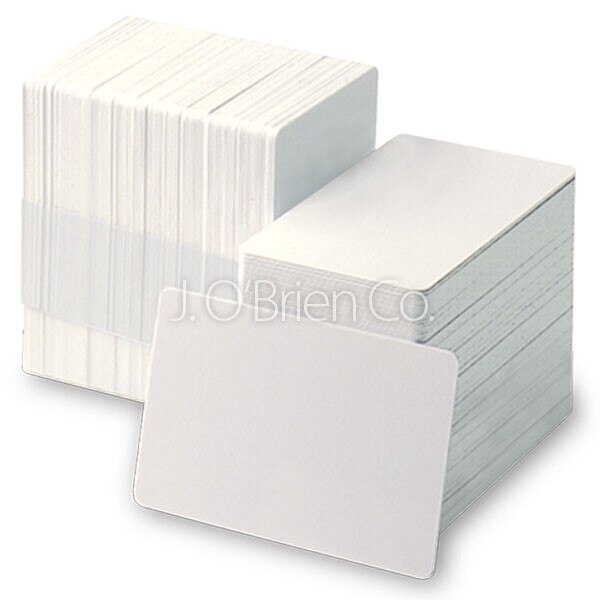stacks of blank white ID cards